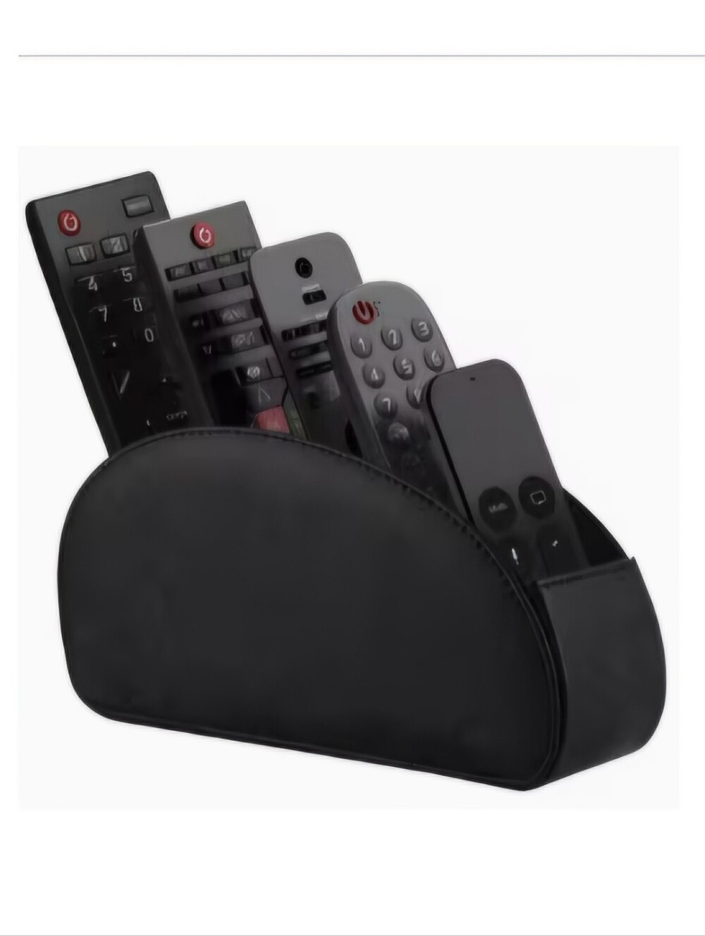 Black 5-Compartment Remote Holder, Desk Organizer
